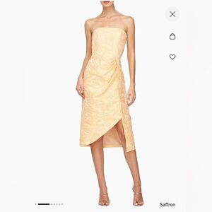 NWT Kay Unger Lucy Midi Dress in Saffron Size 10 Floral (orig. $288)